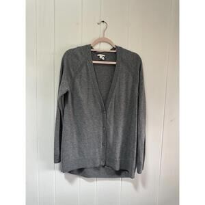 Gap merino wool blend Classic Gray Button-Up Cardigan Sweater size medium